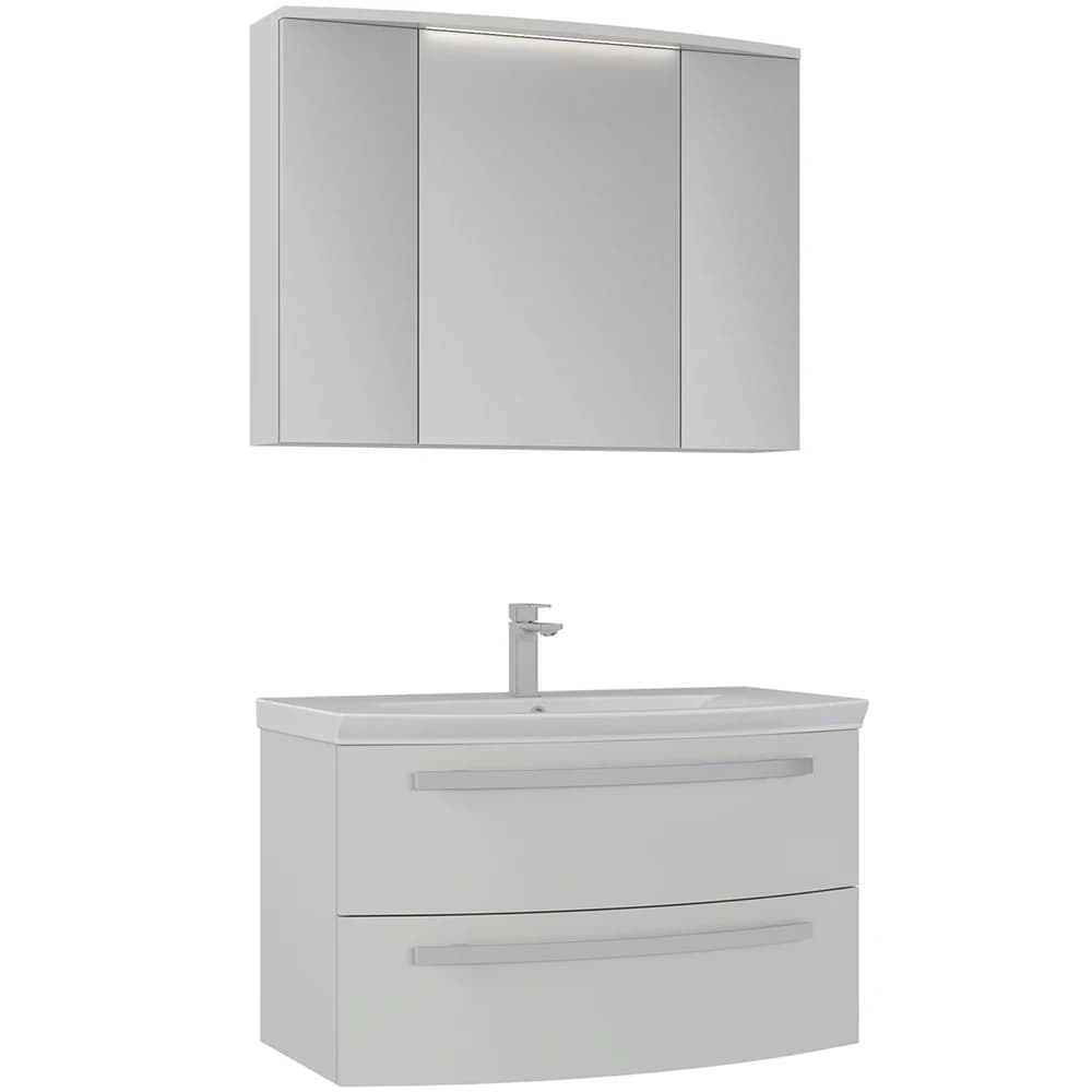Orka Urla 90 Cm Parlak Kaşmir Banyo Dolabı Takımı