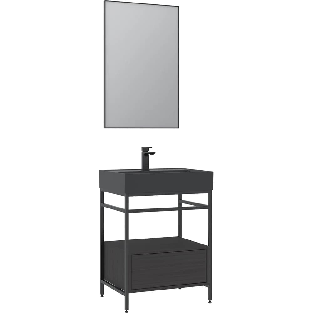 Orka Vegas 60 Cm Metalik Antrasit Banyo Dolabı Takımı - 5003742