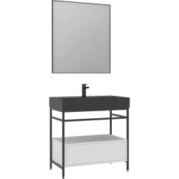 Orka Vegas 80 Cm Mat Beyaz Banyo Dolabı Takımı - 5003771 görsel 1