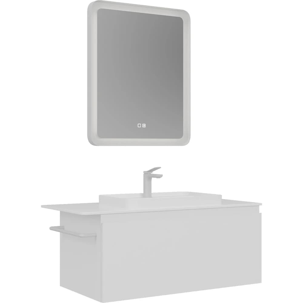Orka Vico 100 Cm Mat Beyaz Banyo Dolabı Takımı - 5008604