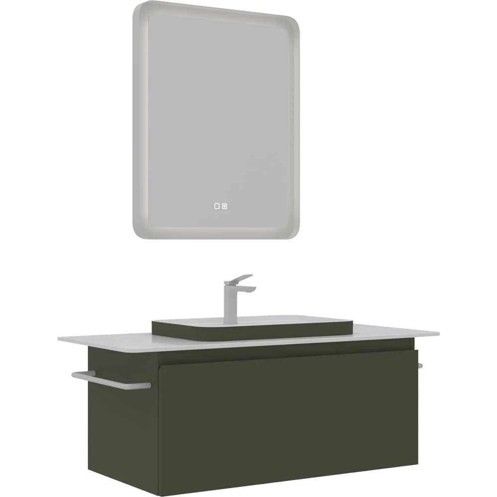 Orka Vico 110 Cm Mat Zeytin Yeşili Banyo Dolabı Takımı - 5008596