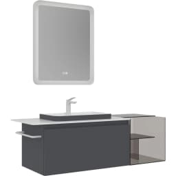 Orka Vico 120 Cm Mat Antrasit Banyo Dolabı Takımı - 5008885 görsel 1