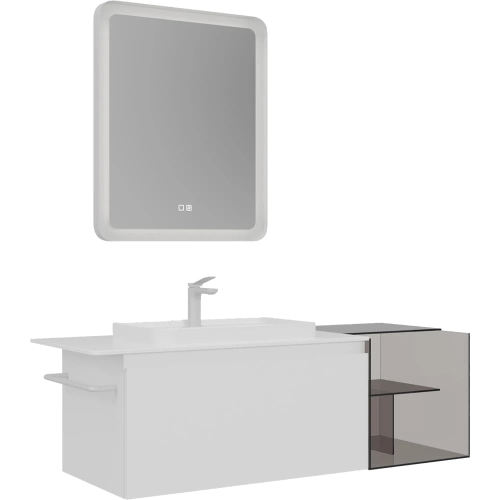 Orka Vico 120 Cm Mat Beyaz Banyo Dolabı Takımı - 5008605