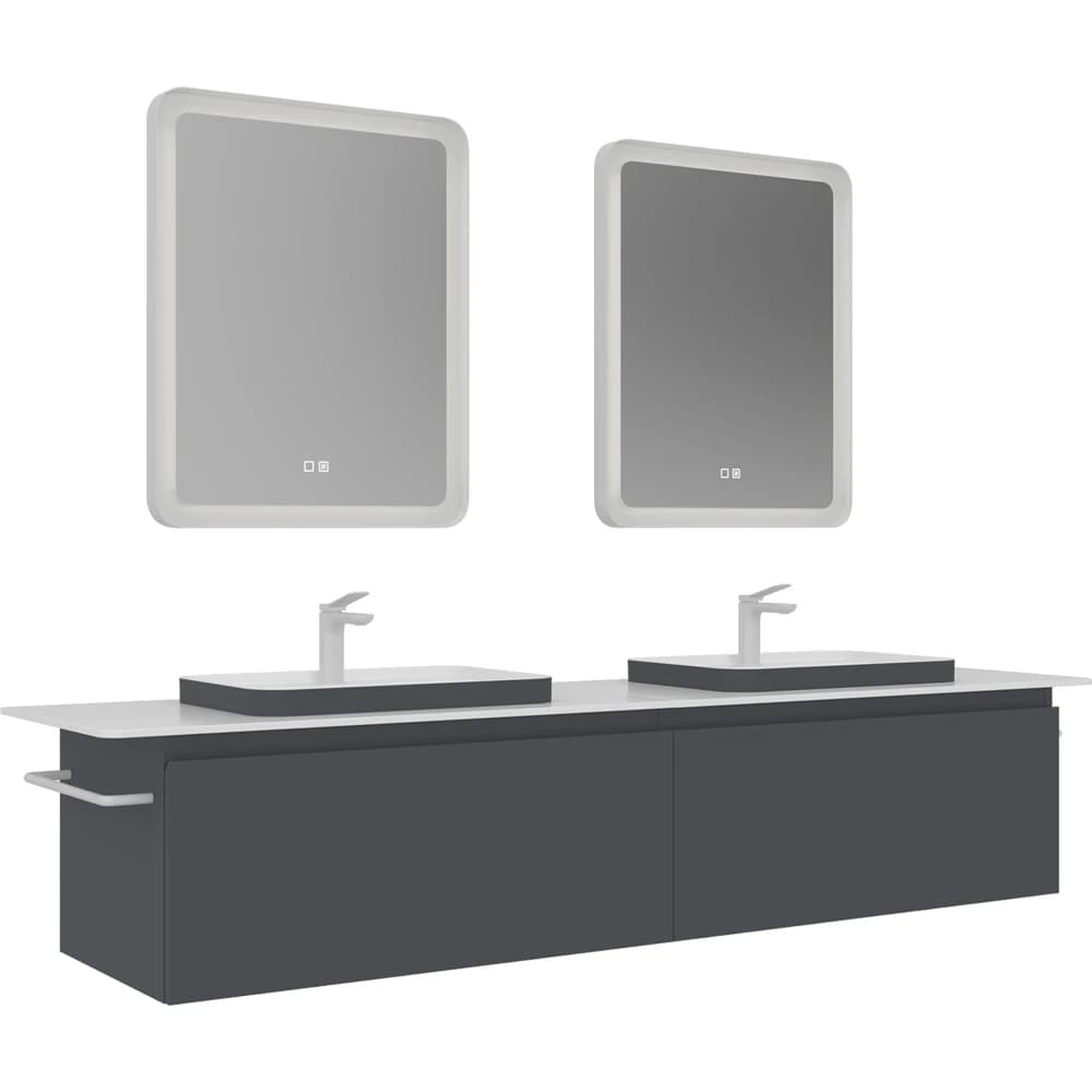 Orka Vico 200 Cm Mat Antrasit Banyo Dolabı Takımı - 5008888