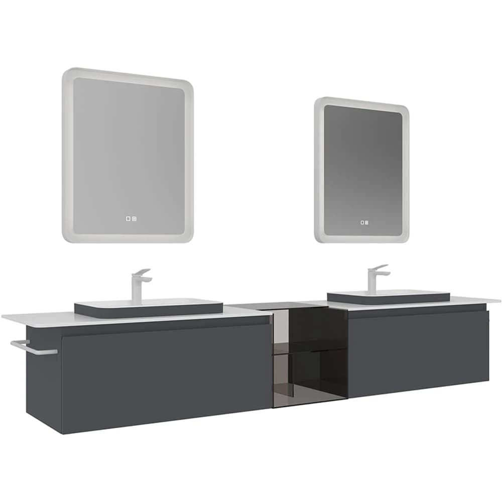 Orka Vico 240 Cm Mat Antrasit Banyo Dolabı Takımı - 5008890