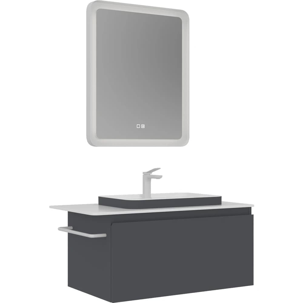 Orka Vico 80 Cm Mat Antrasit Banyo Dolabı Takımı - 5008883