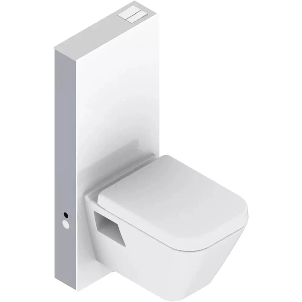 Serel Glassbox Duvar Önü Asma Klozet İçin Beyaz Cam Rezervuar - T03C113B