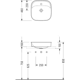 Serel Nita 46x46 Cm Kare Çanak Lavabo - 2068TXS110H görsel 2
