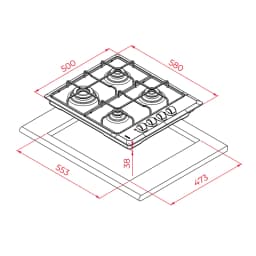 Teka HLX 640 KB Paslanmaz Çelik Gazlı Ocak görsel 4