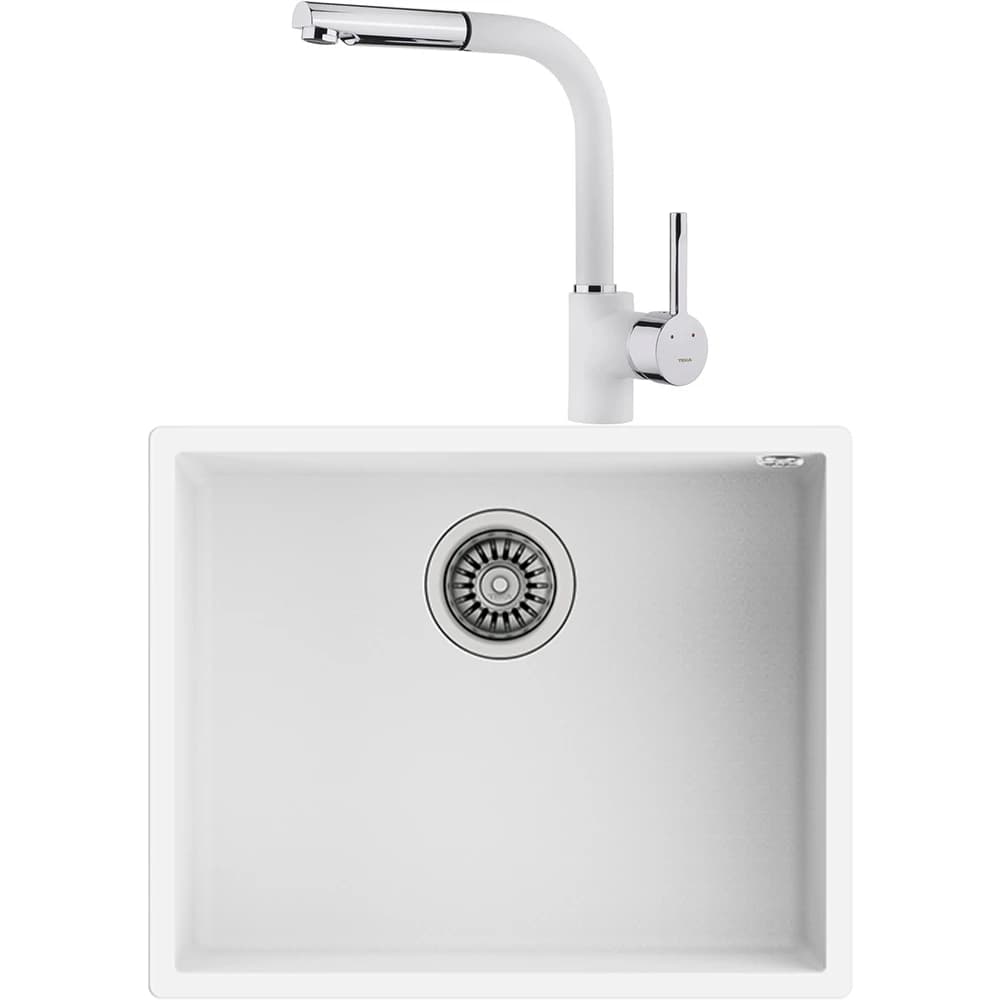 Teka Square 50.40 TG Tezgahaltı Tegranite Eviye + ARK 938 Armatür Seti (Beyaz)