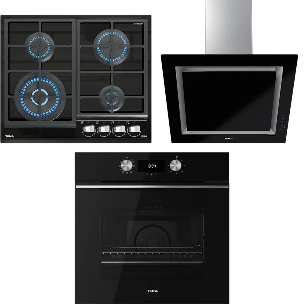 Teka Urban 60 Cm Siyah Ankastre Set (Ocak-Fırın-Davlumbaz)