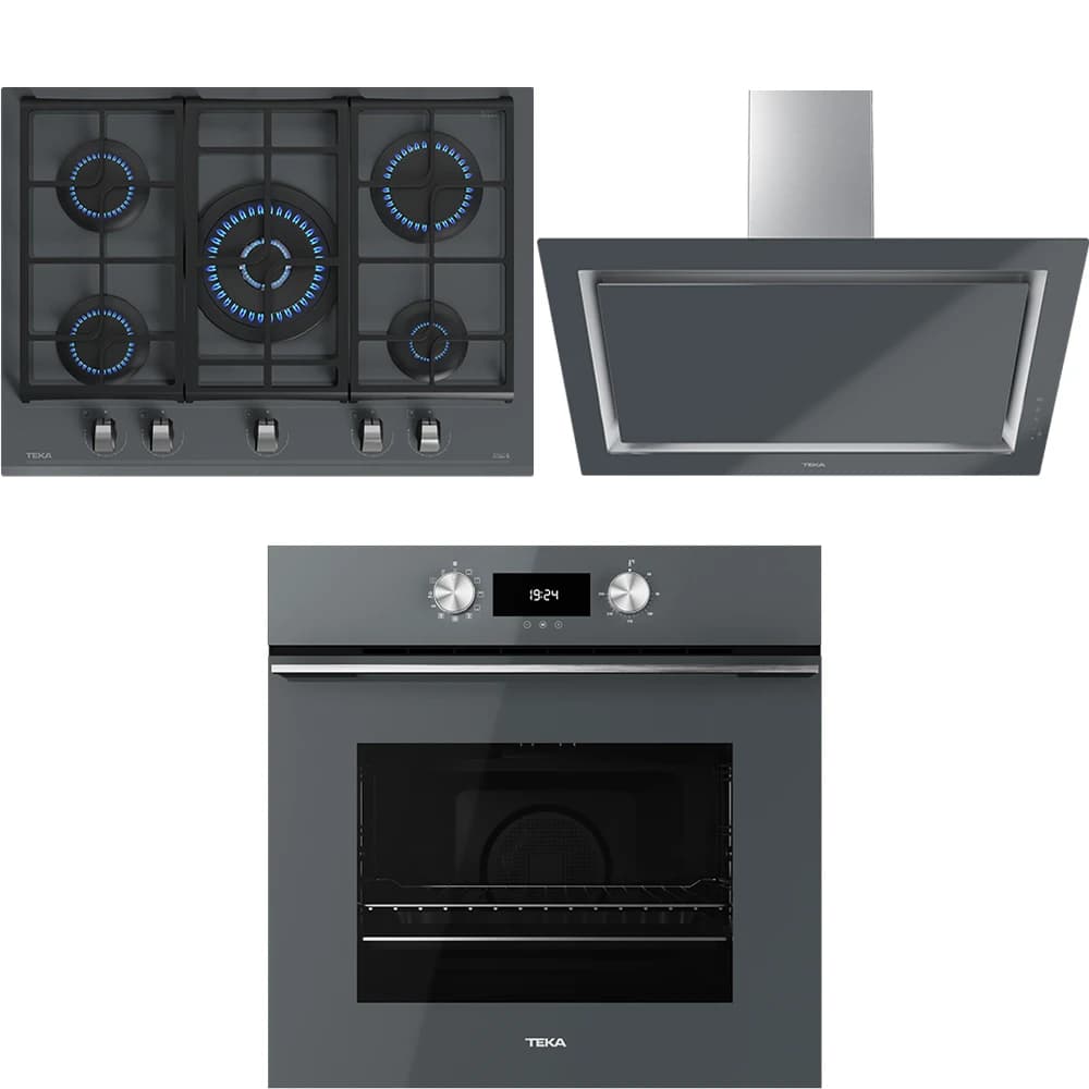 Teka Urban 70 Cm Gri Ankastre Set (Ocak-Fırın-Davlumbaz)
