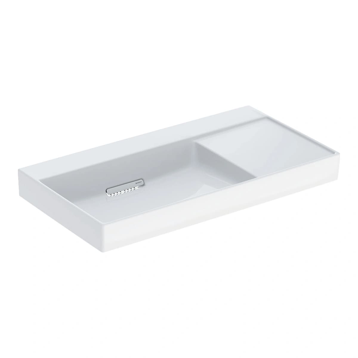 Geberit ONE CleanDrain 90 cm Sağ Etajerli Lavabo, Batarya Deliksiz