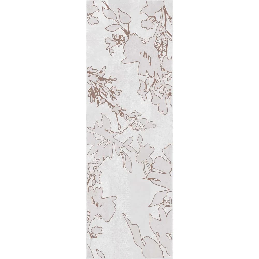 Çanakkale Seramik Cment White Floral Mat 40x120 Duvar Karosu Dekor