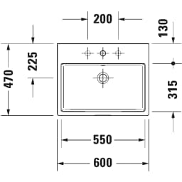 Duravit Vero Air 60 Cm Beyaz Parlak Lavabo görsel 2