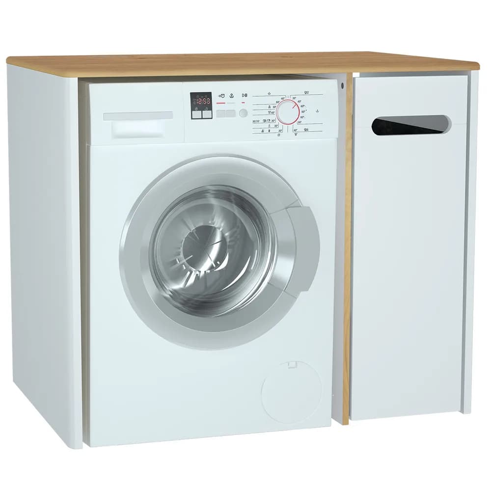 Vitra Sento 105 Cm Sepetli Mat Beyaz Çamaşır Makinesi Dolabı
