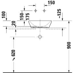 Duravit D-Neo 40 Cm Beyaz Parlak Çanak Lavabo 2397400070 görsel 2