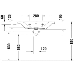 Duravit D-Neo 80 Cm Beyaz Parlak Lavabo görsel 2