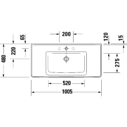 Duravit D-Neo 101 Cm Beyaz Parlak Lavabo görsel 2