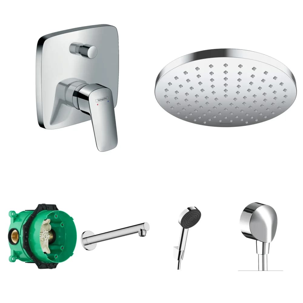 Hansgrohe Logis 2 Çıkış Ankastre Duş Seti - Vernis Blend 200