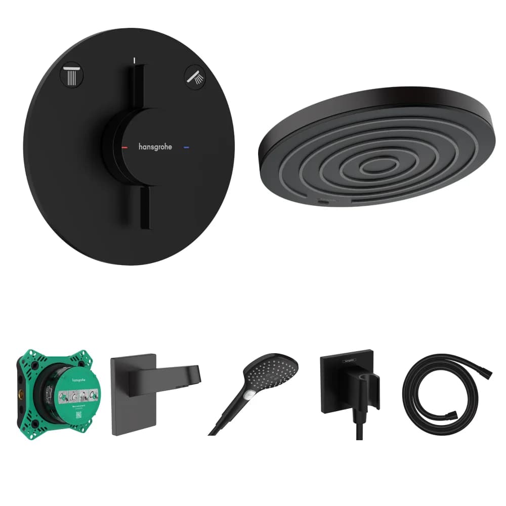 Hansgrohe DuoTurn S Mat Siyah 2 Çıkış Ankastre Duş Seti - Pulsify S 260