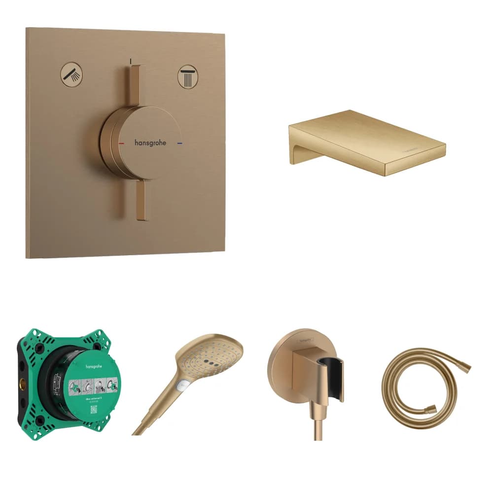 Hansgrohe DuoTurn E Mat Bronz Ankastre Küvet Seti - Metropol Küvet Gagası