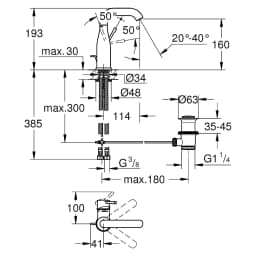 Grohe Essence New Antrasit M Lavabo Bataryası görsel 2