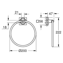 Grohe Allure New Antrasit Fırçalanmış Havlu Halkası görsel 2