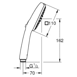 Grohe Tempesta Cube 110 Siyah El Duşu görsel 2