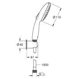 Grohe Tempesta 110 Krom El Duşu Seti 26920003 görsel 2