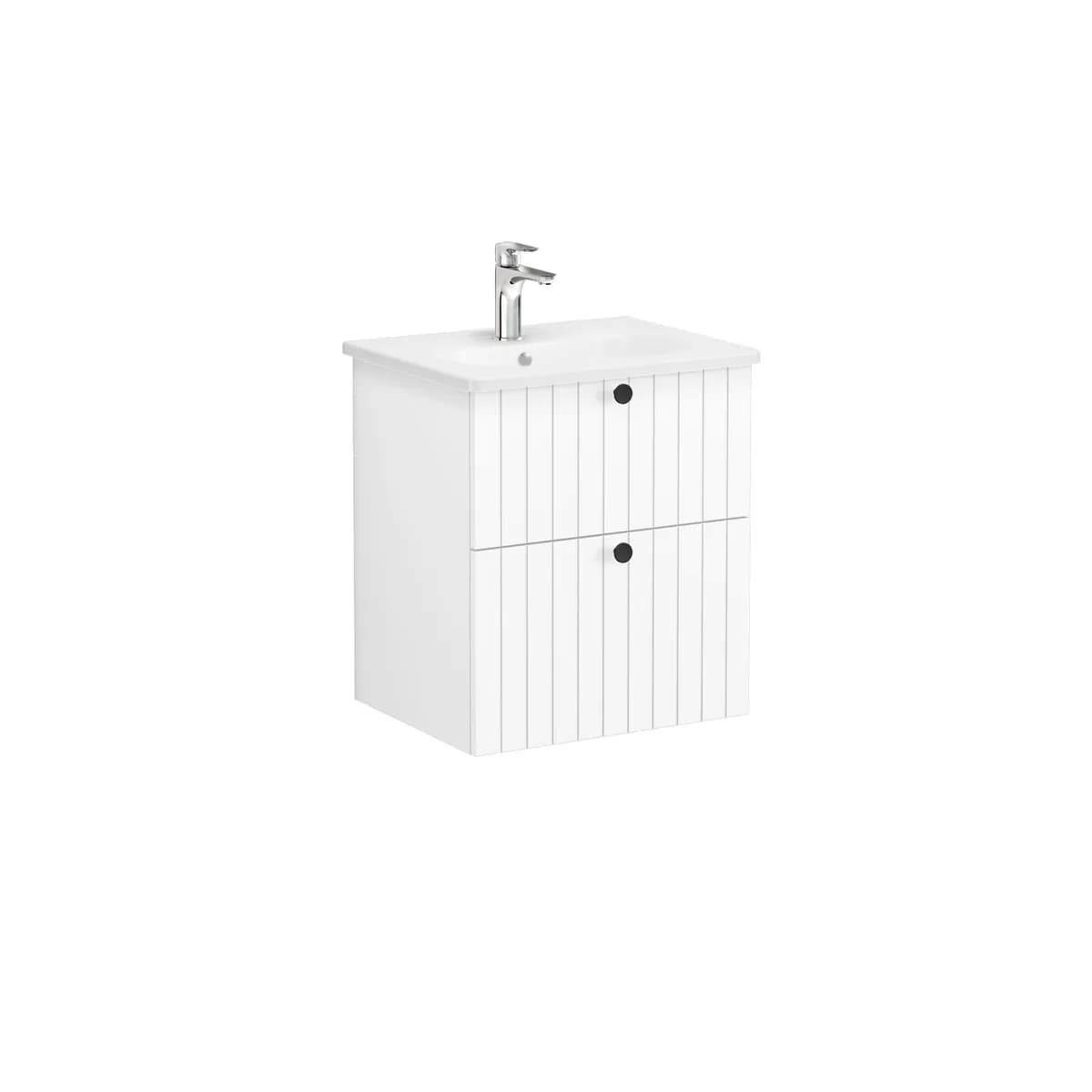 Vitra Root Groove 60 Cm Mat Beyaz İki Çekmeceli Lavabo Dolabı