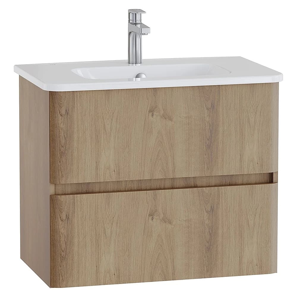 Vitra Mia Plus Round 80 Cm Altın Meşe İki Çekmeceli Lavabo Dolabı