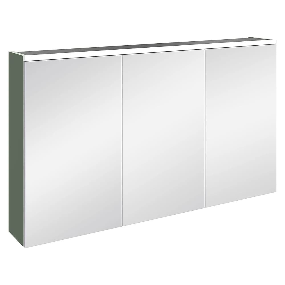 Vitra Core 120 Cm Mat Yeşil Üç Kapaklı Aydınlatmalı Dolaplı Ayna