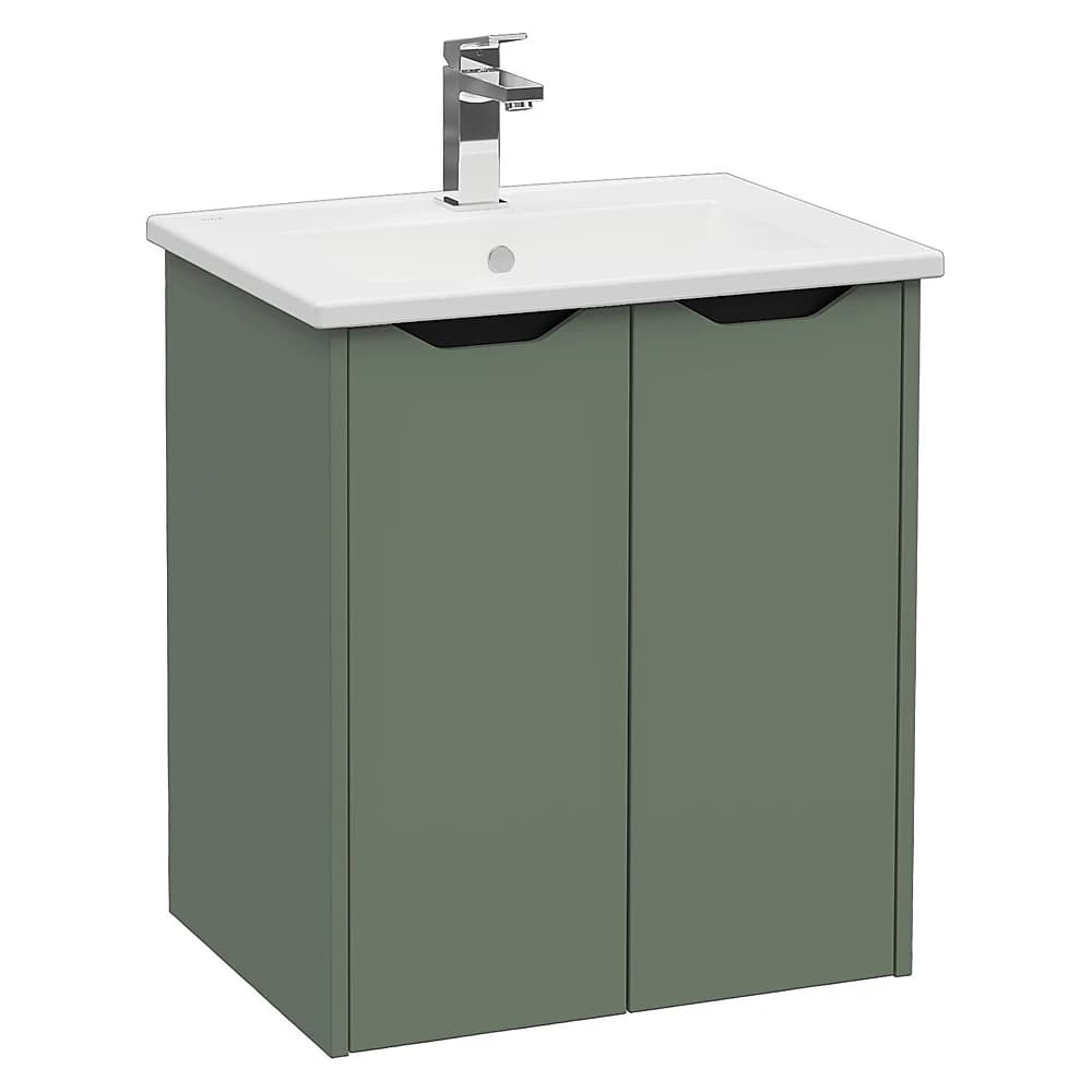 Vitra Integra Square 60 Cm Mat Yeşil İki Kapaklı Lavabo Dolabı