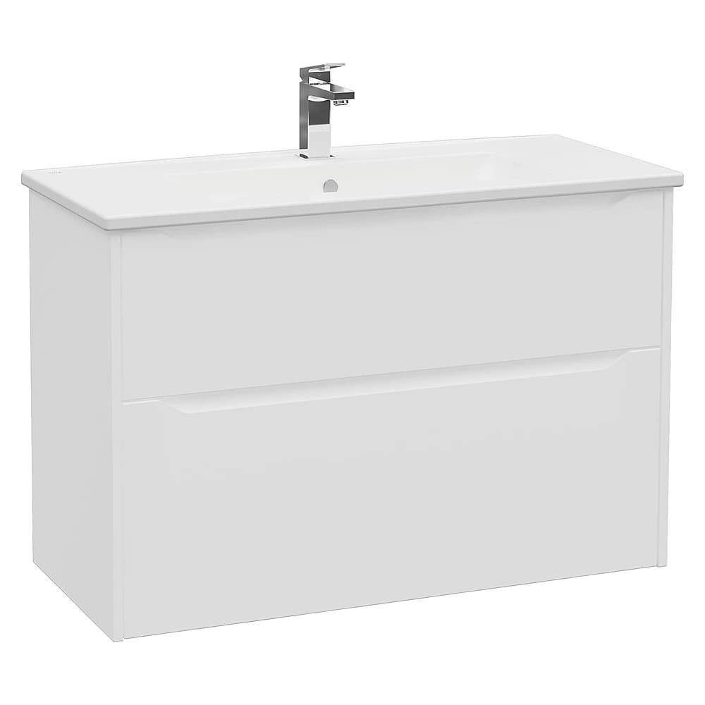Vitra Integra Square 100 Cm Mat Beyaz İki Çekmeceli Lavabo Dolabı