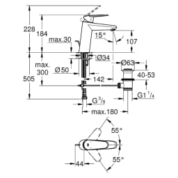 Grohe Eurodisc Cosmopolitan Krom M Lavabo Bataryası görsel 2