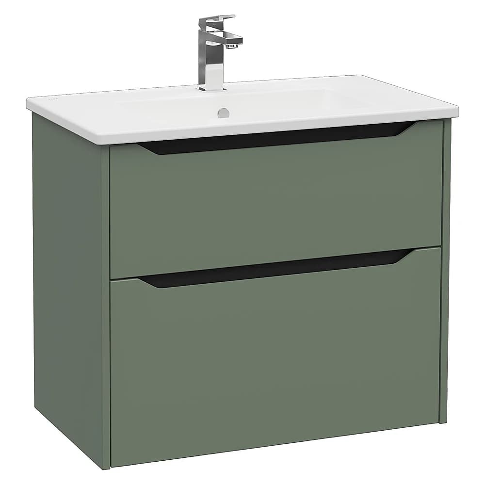 Vitra Integra Square 80 Cm Mat Yeşil İki Çekmeceli Lavabo Dolabı