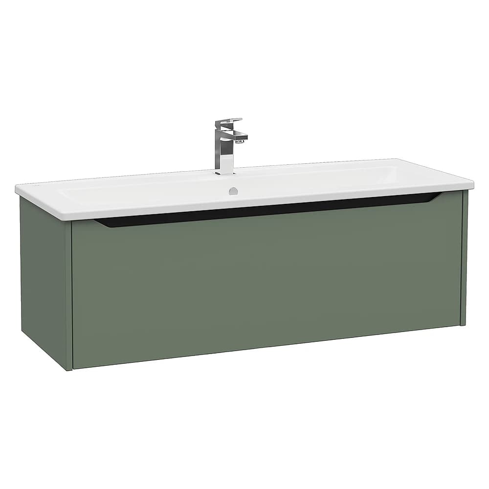 Vitra Integra Square 120 Cm Mat Yeşil Tek Çekmeceli Lavabo Dolabı