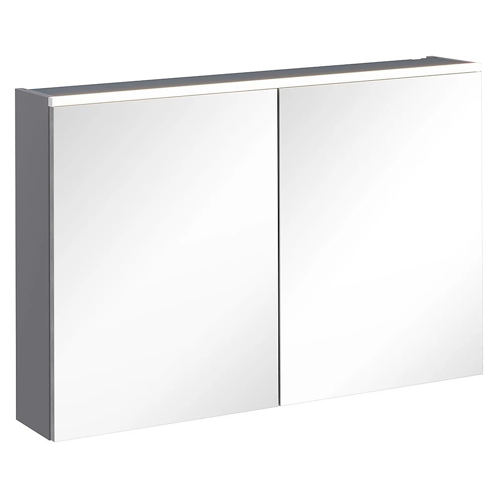 Vitra Core 100 Cm Mat Kaya Gri Aydınlatmalı Dolaplı Ayna