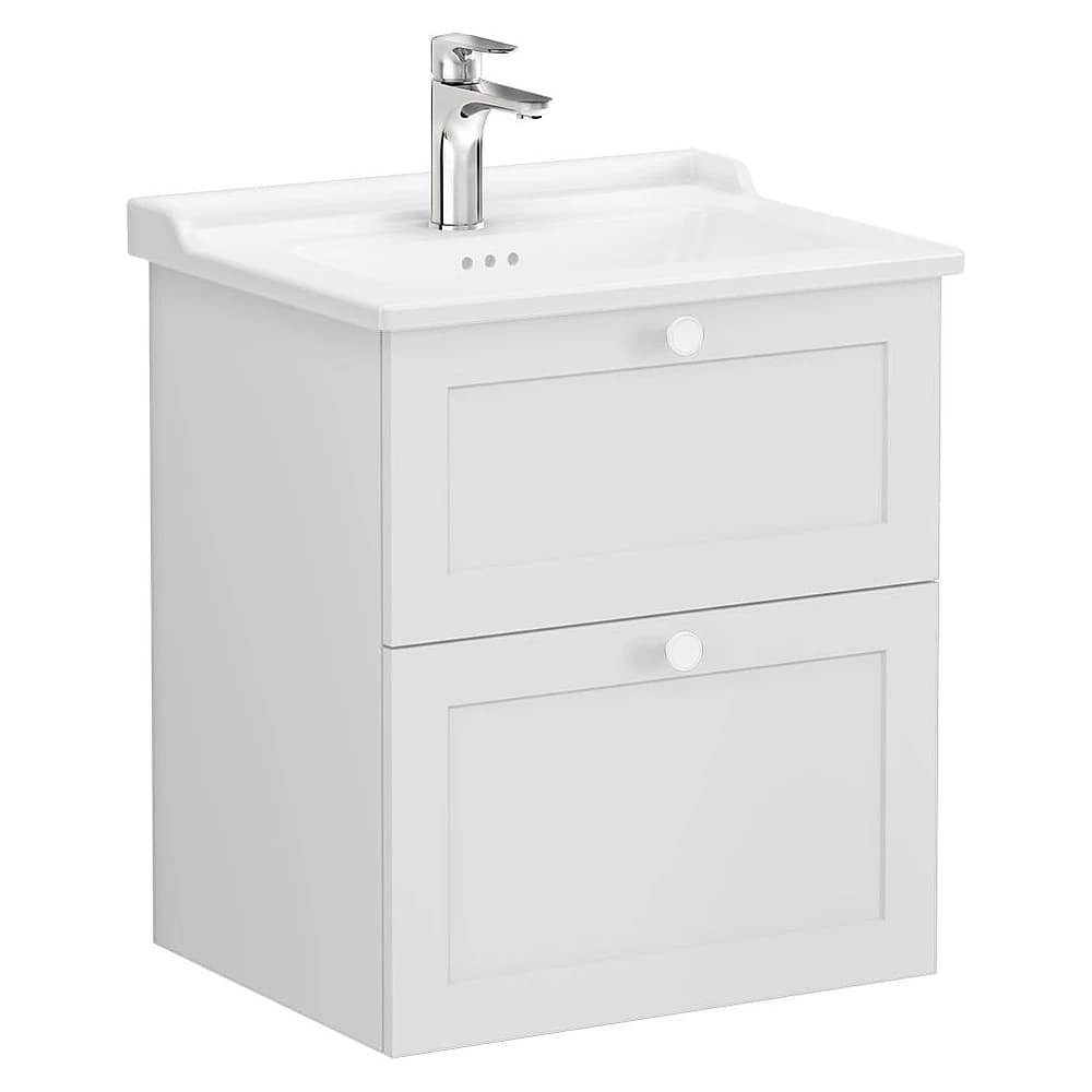 Vitra Root Classic 60 Cm Mat Açık Gri İki Çekmeceli Lavabo Dolabı