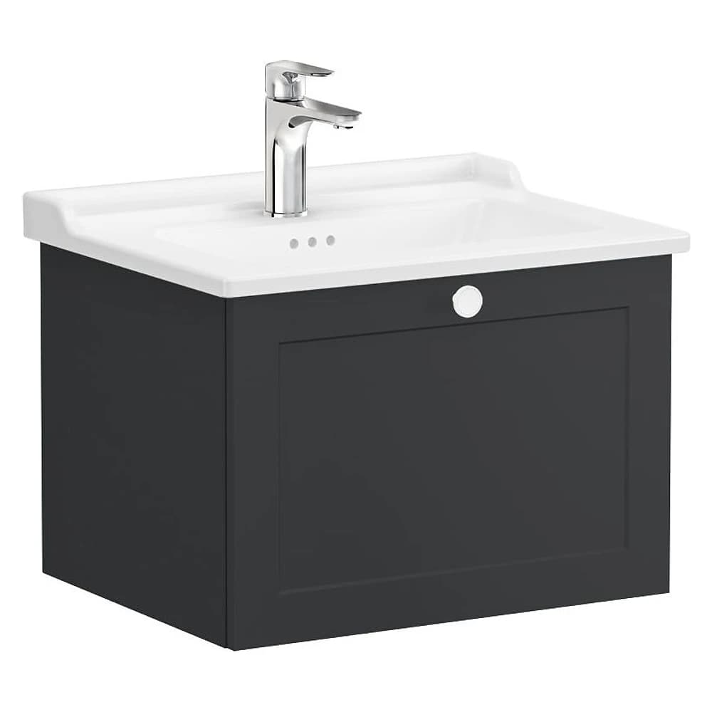 Vitra Root Classic 60 Cm Mat Grafit Tek Çekmeceli Lavabo Dolabı