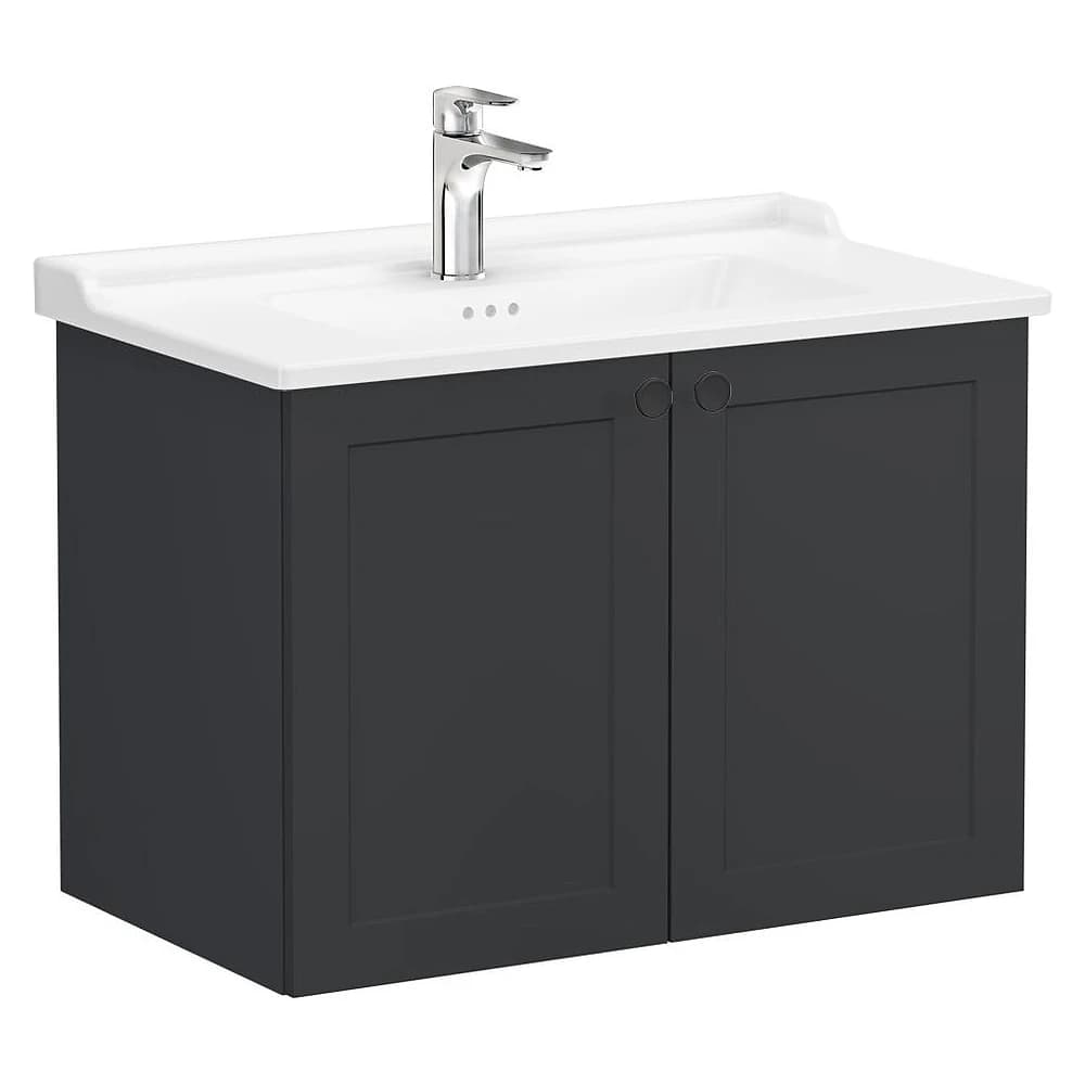 Vitra Root Classic 80 Cm Mat Grafit İki Kapaklı Lavabo Dolabı