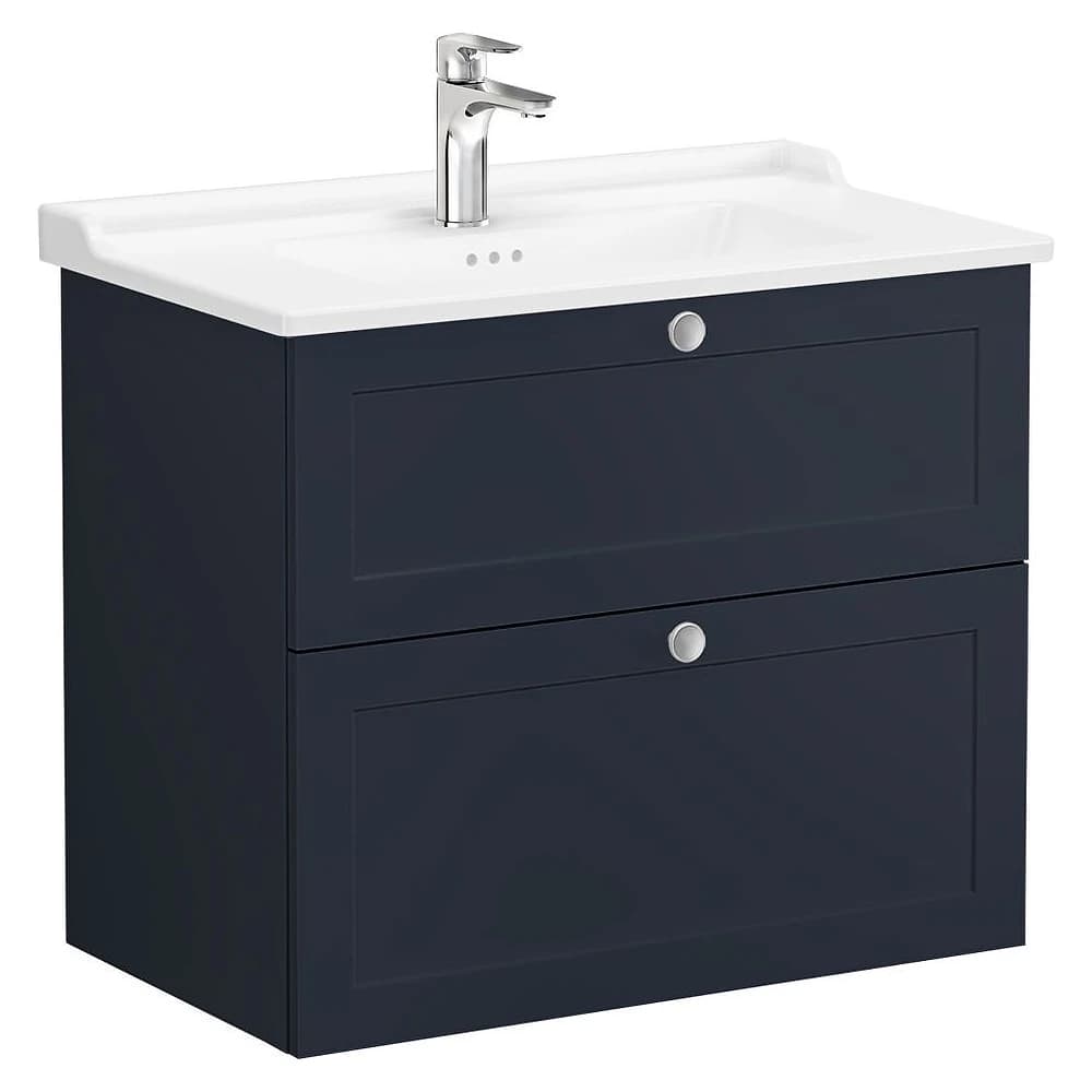 Vitra Root Classic 80 Cm Mat Lacivert İki Çekmeceli Lavabo Dolabı