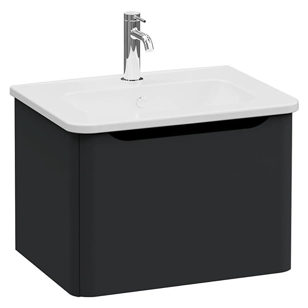 Vitra Integra Round 60 Cm Mat Grafit Tek Çekmeceli Lavabo Dolabı