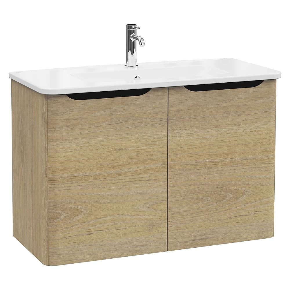 Vitra Integra Round 100 Cm Altın Meşe İki Kapaklı Lavabo Dolabı