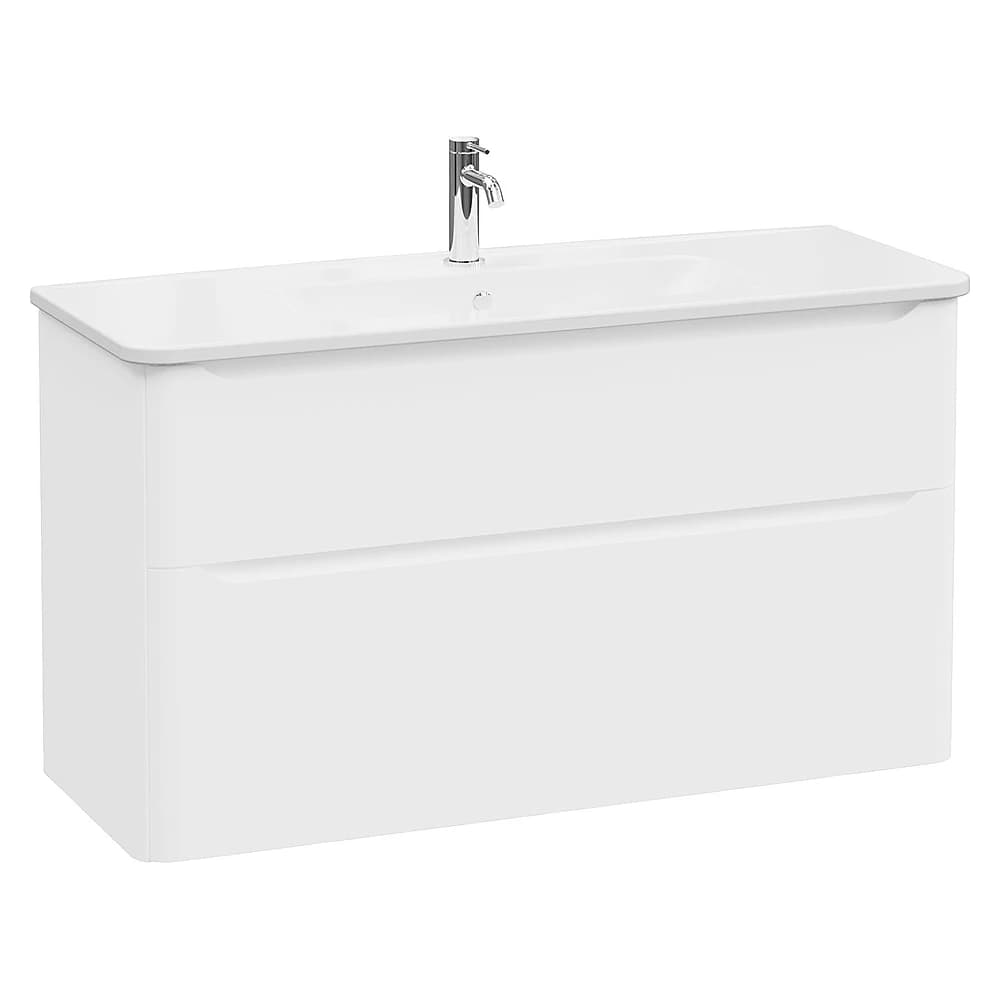 Vitra Integra Round 120 Cm Mat Beyaz İki Çekmeceli Lavabo Dolabı