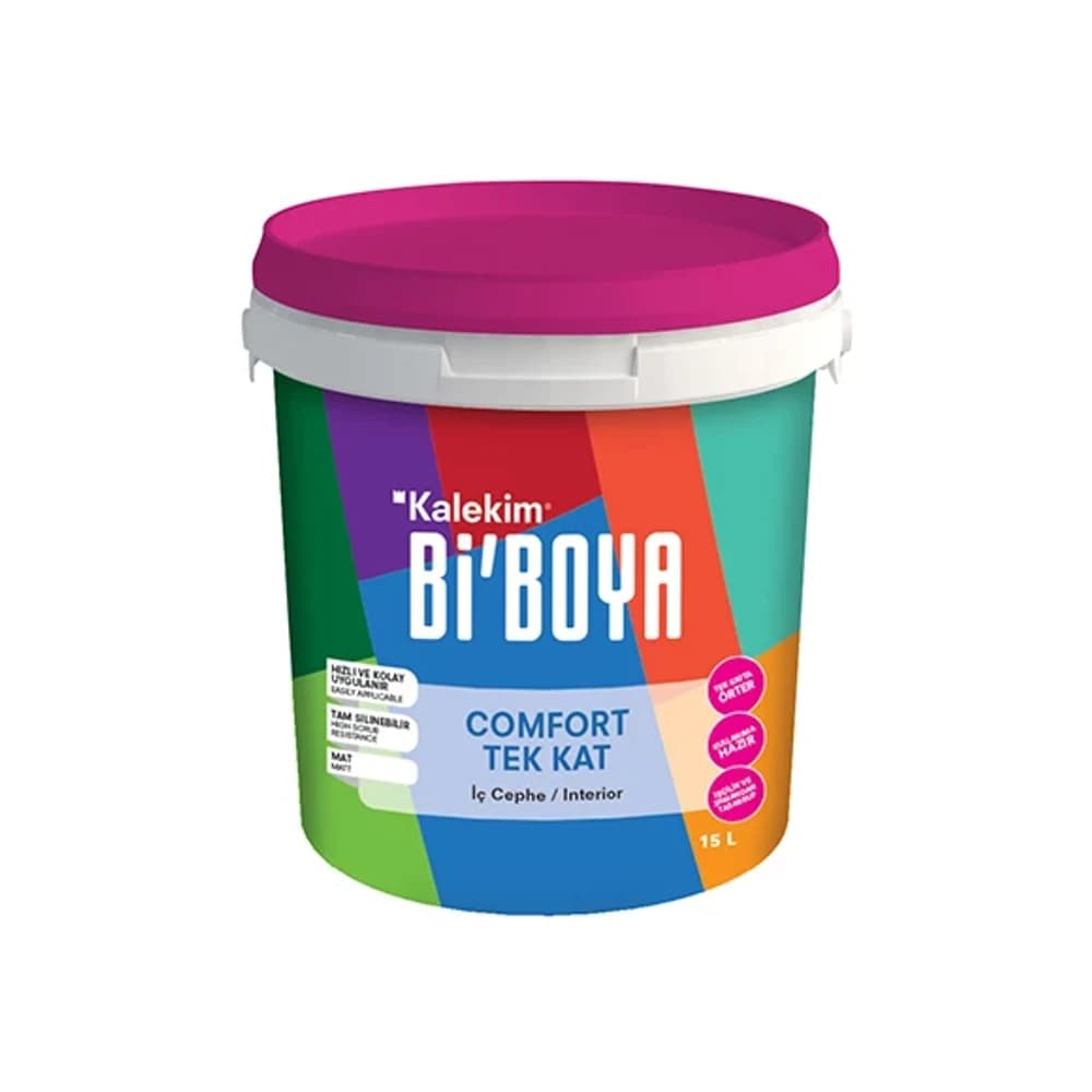 Bi'Boya Comfort Tek Kat Beyaz 15 Lt İç Cephe Boyası