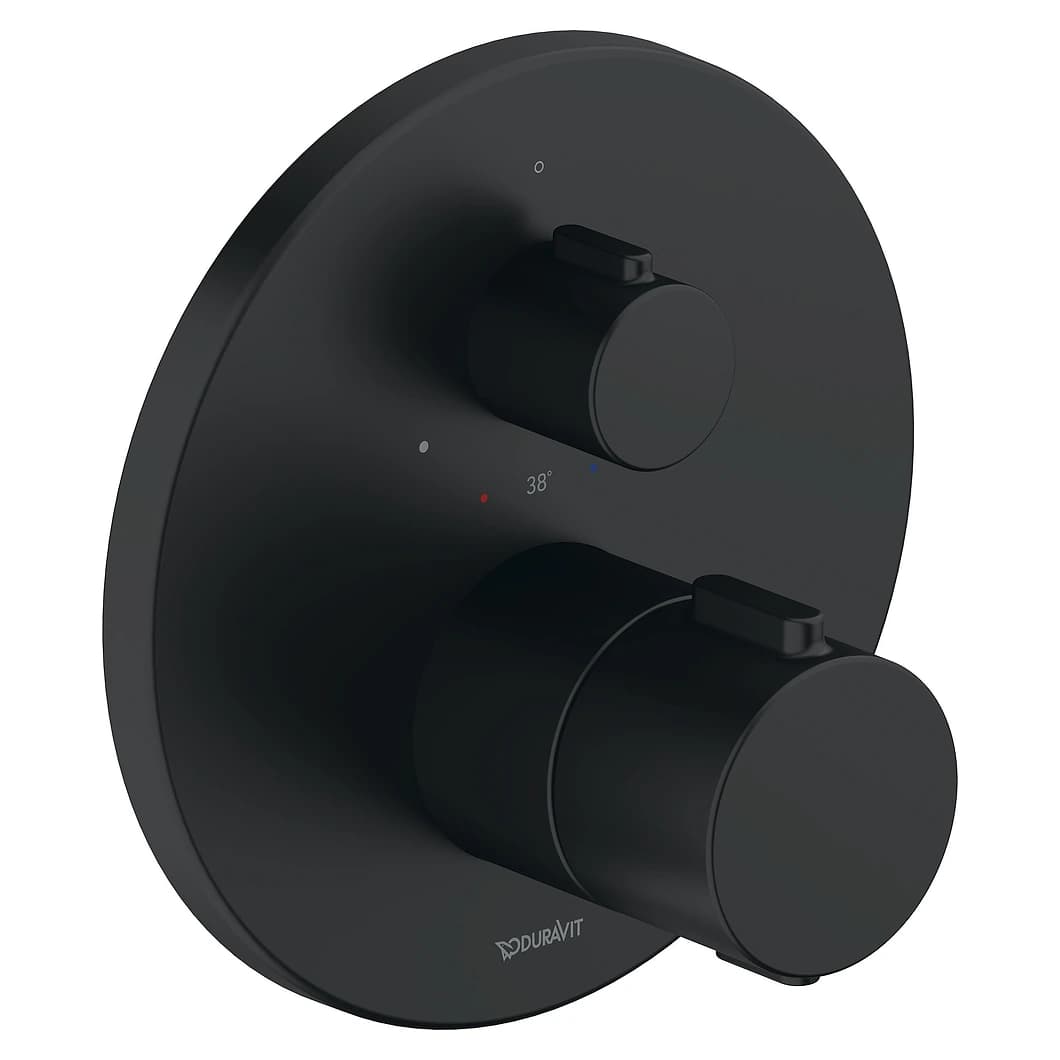 Duravit 1 Çıkışlı Mat Siyah Termostatik Ankastre Batarya