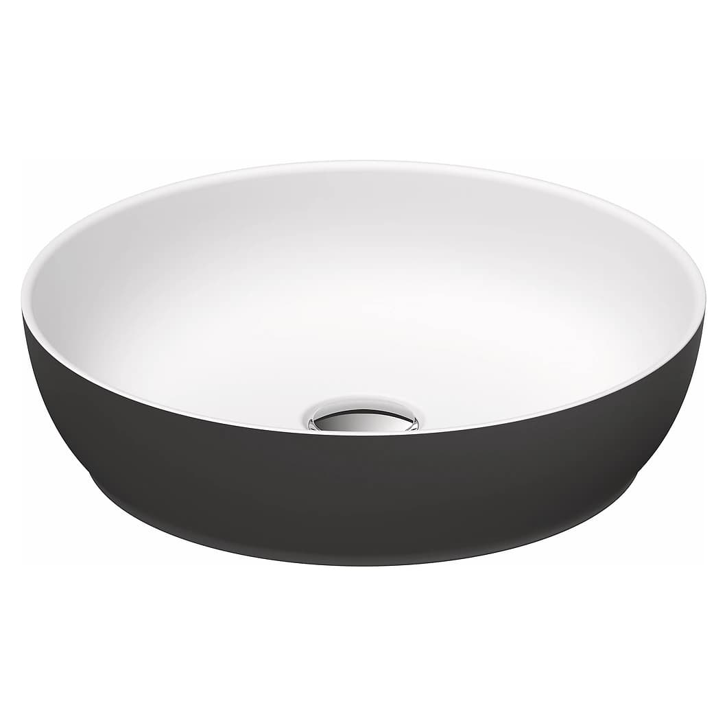 Duravit Sivida 40 Cm Beyaz Koyu Gri Yuvarlak Çanak Lavabo
