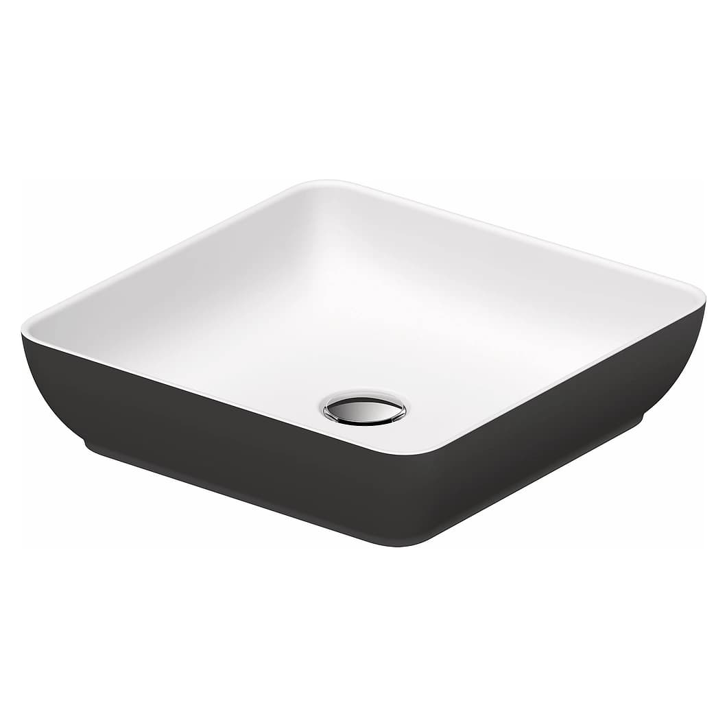 Duravit Sivida 40 Cm Beyaz Koyu Gri Kare Çanak Lavabo